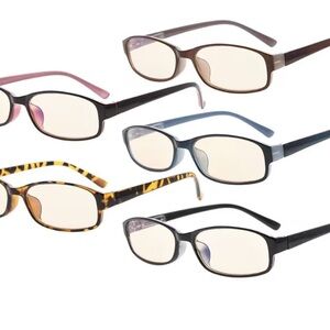 Stylish Eyeglasses Set of 5 Reading Glasses Blue Light +0.75